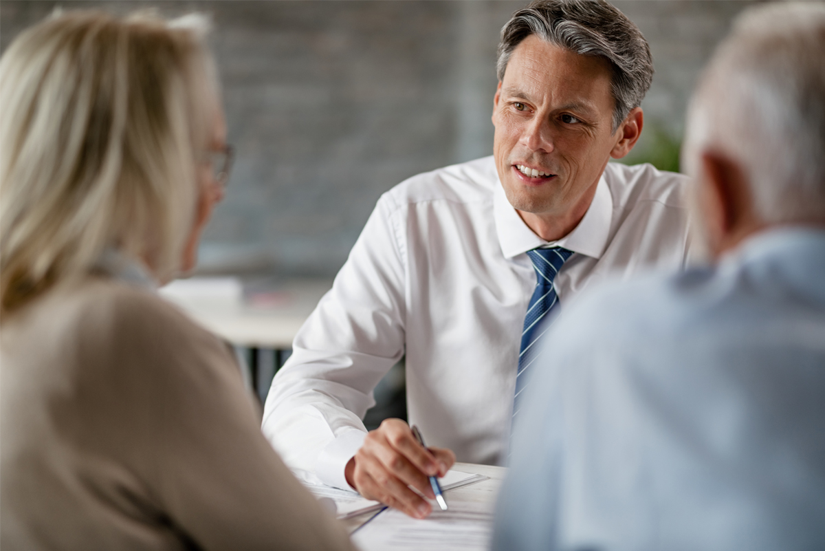Financial advisor discussing taxes in retirement.